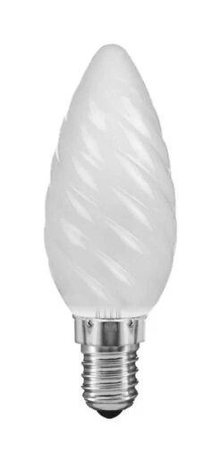 Luxram 25W 240V SES E14 Twisted Pearl Matt Candle Light Bulb