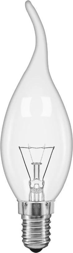 Luxram 60W SES/E14 Incandescent Clear Bent Tip Candle - Dimmable - Warm White 2700K