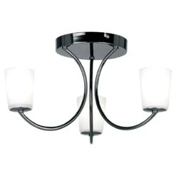 Endon Lighting 1731-3BC Modern 3 Light Black Chrome Ceiling Light