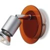 Firstlight 5497OR Raptor Wall Light Steel With Orange Glass