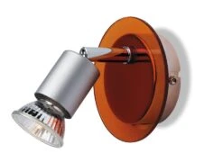 Firstlight 5497OR Raptor Wall Light Steel With Orange Glass