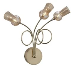 Firstlight 5728BBAM Cognac Brass With Amber Tint Glass 3 Light Wall Lamp