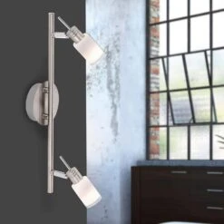 Leuchten Direkt 11872-55 Spot Light Bar 2 Light Satin Chrome LED G9 Included