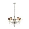 Interiors 1900 UL1PNSHB-CA20P5N New Classics Tilburg Nickel 5Lt Pendant & Black Shades