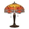 Interiors 1900 T077SH40-DB6 Tiffany Dragonfly Flame Medium Table Lamp