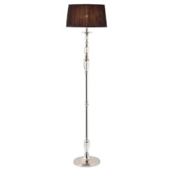 Interiors 1900 70814-69396 New Classics Polina Nickel Floor Lamp & Black Shade