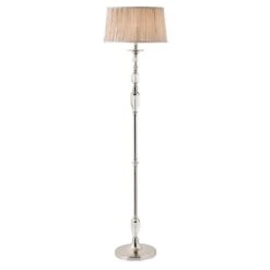Interiors 1900 LX123SHW-69396 New Classics Polina Nickel Floor Lamp & Beige Shade