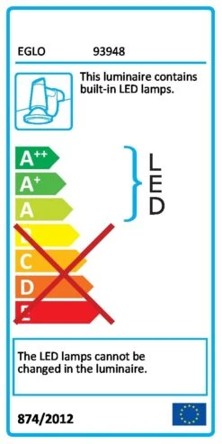 Eglo 93948 TONERIA LED Stainless Steel Crystal Mirror Luminaire -Light Haven Shop 9 9 3 93948 e