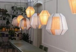 Hay Bonbon Lamp -Light Haven Shop Bonbon Shade 320 yellow melange Bonbon Shade 500 earth tones