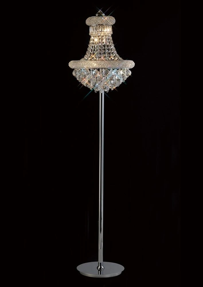 Diyas IL31444 Alexandra Polished Chrome/Crystal 8 Light Floor Lamp 1 Diyas IL31444 Alexandra Polished Chrome/Crystal 8 Light Floor Lamp