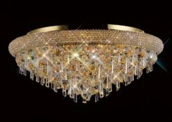 Diyas IL32107 Alexandra French Gold/Crystal 9 Light Ceiling Light