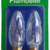 BELL 01399 40W 240V SES E14 Flambelle Clear Twisted Candles Twin Pack