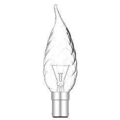 Luxram 60W 240V SBC B15d Twisted Candelux Bent Tip Flared Candle Light Bulb