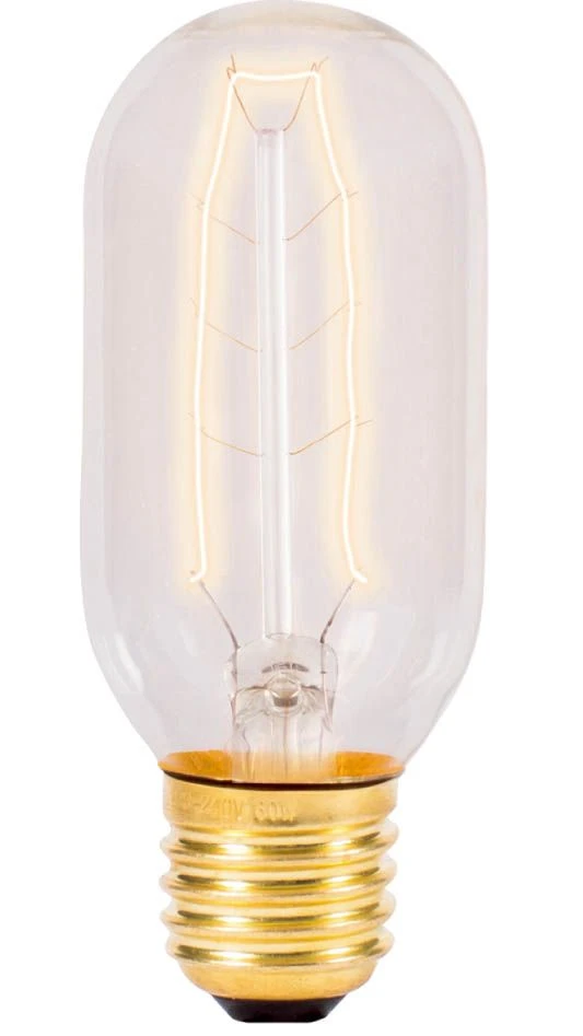 BELL 01489 60W Vintage Tubular Lamp - ES/E27, Amber 186x40mm 1 BELL 01489 60W Vintage Tubular Lamp - ES/E27, Amber 186x40mm