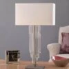 Interiors 1900 LX127SHW-LX127BS New Classics Crystal Cascade Table Lamp & Cream Shade
