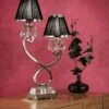 Interiors 1900 UL1TNSHB-UL1T2N New Classics Oksana Nickel Twin Table Lamp & Black Shades