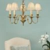 Interiors 1900 CA1SHB-ABY1002P5 Rochamp Asquith 5Lt Pendant & Beige Shades