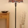 Interiors 1900 T077SH50-DK1F Tiffany Dragonfly Flame Floor Lamp