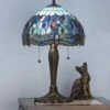 Interiors 1900 T009SH40-DB6 Tiffany Dragonfly Blue Medium Table Lamp