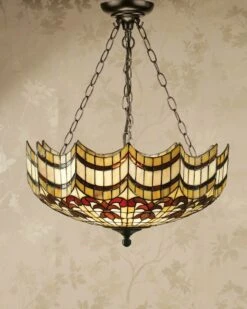 Interiors 1900 TG67SHFL-SU3C/ADJ Tiffany Vesta Large Inverted 3Lt Pendant