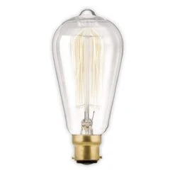 Calex 40w Clear Rustic Vintage Style Squirrel Cage ST64 BC B22 Light Bulb