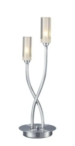 DAR Cooper Satin Chrome 2 Light Table Lamp