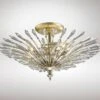 Diyas IL31671 Fay Aged Gold/Silver/Crystal 3 Light E14 Semi Ceiling Light