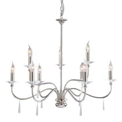 Elstead FP9 POL NICKEL Finsbury Park 9lt Chandelier Polished Nickel