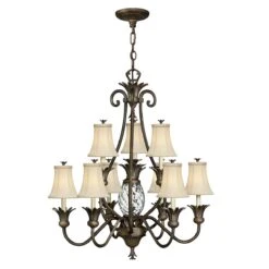 Hinkley HK/PLANT10 PZ Plantation 10lt Chandelier Pearl Bronze
