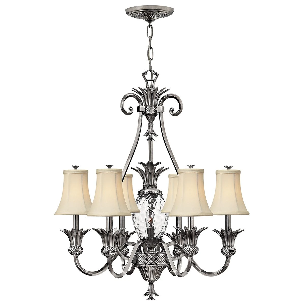 Hinkley HK/PLANT7 PL Plantation 7lt Chandelier Polished Antique Nickel 1 Hinkley HK/PLANT7 PL Plantation 7lt Chandelier Polished Antique Nickel