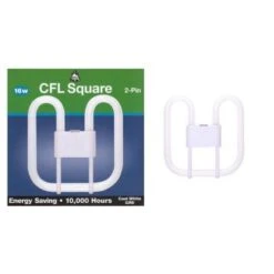 16W 2 Pin GR8 2D Compact Fluorescent Square 4000K Cool White BELL 04131