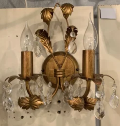 DAR Lighting Versailles French Gold Finish Double Wall Light