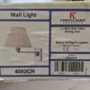 Firstlight 4002CH Chrome Swing Arm Wall Light With Fabric Shade