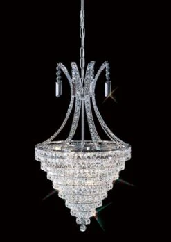 Diyas IL30019 Kenya Polished Chrome / Crystal 8 Light Pendant Light