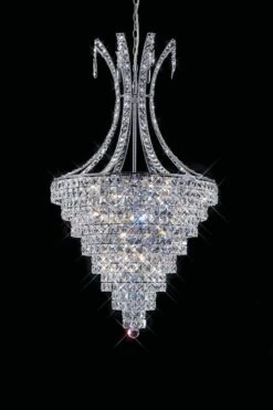 Diyas IL30049 Kanya Polished Chrome/Crystal 10 Light Pendant Light