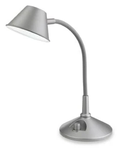 Firstlight 8643SI Curlie LED Task Desk Lamp - Silver - Dimmable - Cool White