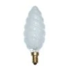 60W 240V SES E14 C45 Twisted Matt Pearl 45x130mm Large Candle Lamp 2,000 Hr