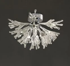 Diyas IL50433 Love Polished Chrome/White Glass 9 Light Small Ceiling Light