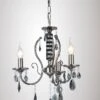 Diyas IL30903 Luna Black Chrome/Crystal 3 Light Ceiling Light