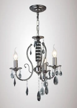 Diyas IL30903 Luna Black Chrome/Crystal 3 Light Ceiling Light
