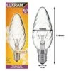 Luxram 60W SES/E14 45mm Twisted Clear Large Candle