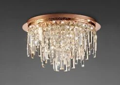 Diyas IL31711 Maddison Rose Gold/Crystal 6 Light G9 Round Ceiling Light