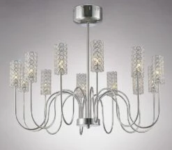 Diyas IL20622 Martina Polished Chrome / Crystal 12 Light Pendant Light