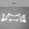 Mantra M1543 Ora Pendant 12 Twisted Round Light E27, Gloss White/White Acrylic/Polished Chrome