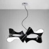 Mantra M1552 Ora Pendant 8 Twisted Round Light E27, Gloss Black/White Acrylic/Polished Chrome