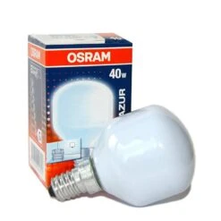 Osram 40W SES E14 T45 Soft Azure Blue Coloured Round Light Bulb