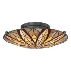 Quiozel QZ-VICTORY-SF Tiffany Flush Ceiling Light