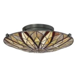 Quiozel QZ-VICTORY-SF Tiffany Flush Ceiling Light -Light Haven Shop q q z qz victory sf 2
