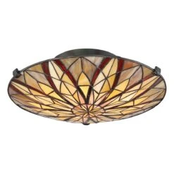 Quiozel QZ-VICTORY-SF Tiffany Flush Ceiling Light -Light Haven Shop q q z qz victory sf 3