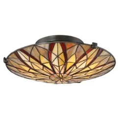 Quiozel QZ-VICTORY-SF Tiffany Flush Ceiling Light -Light Haven Shop q q z qz victory sf 4
